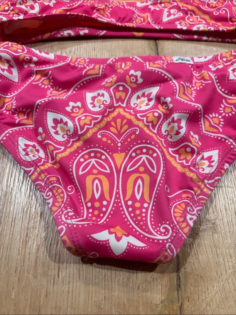 Hobie Girls Pink and Orange Paisley Two-Piece Swim Bikini